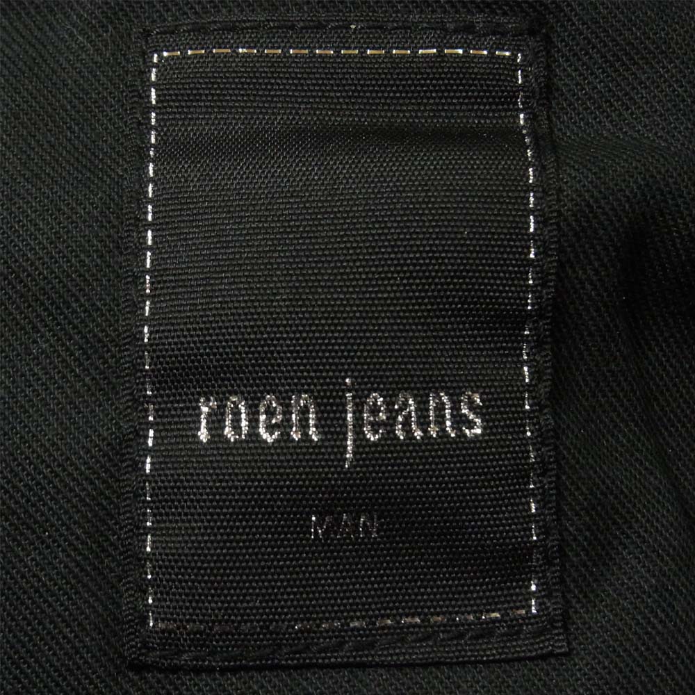 ROEN ロエン スワロフスキー スカル レオパード ライン ブラックデニムパンツ ブラック系 30【中古】