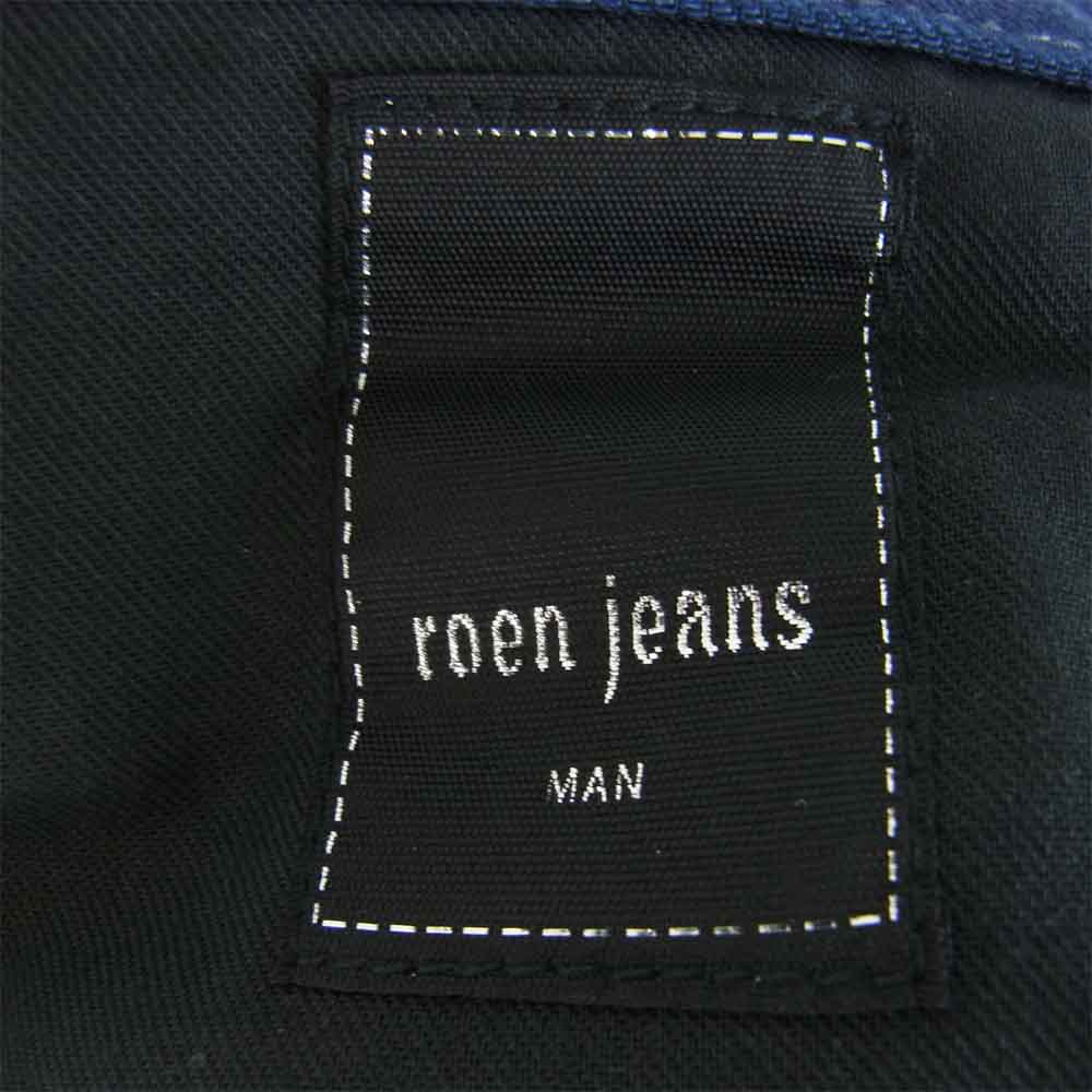 ROEN ロエン スワロフスキー スカル レオパード ライン デニムパンツ インディゴブルー系 30【中古】