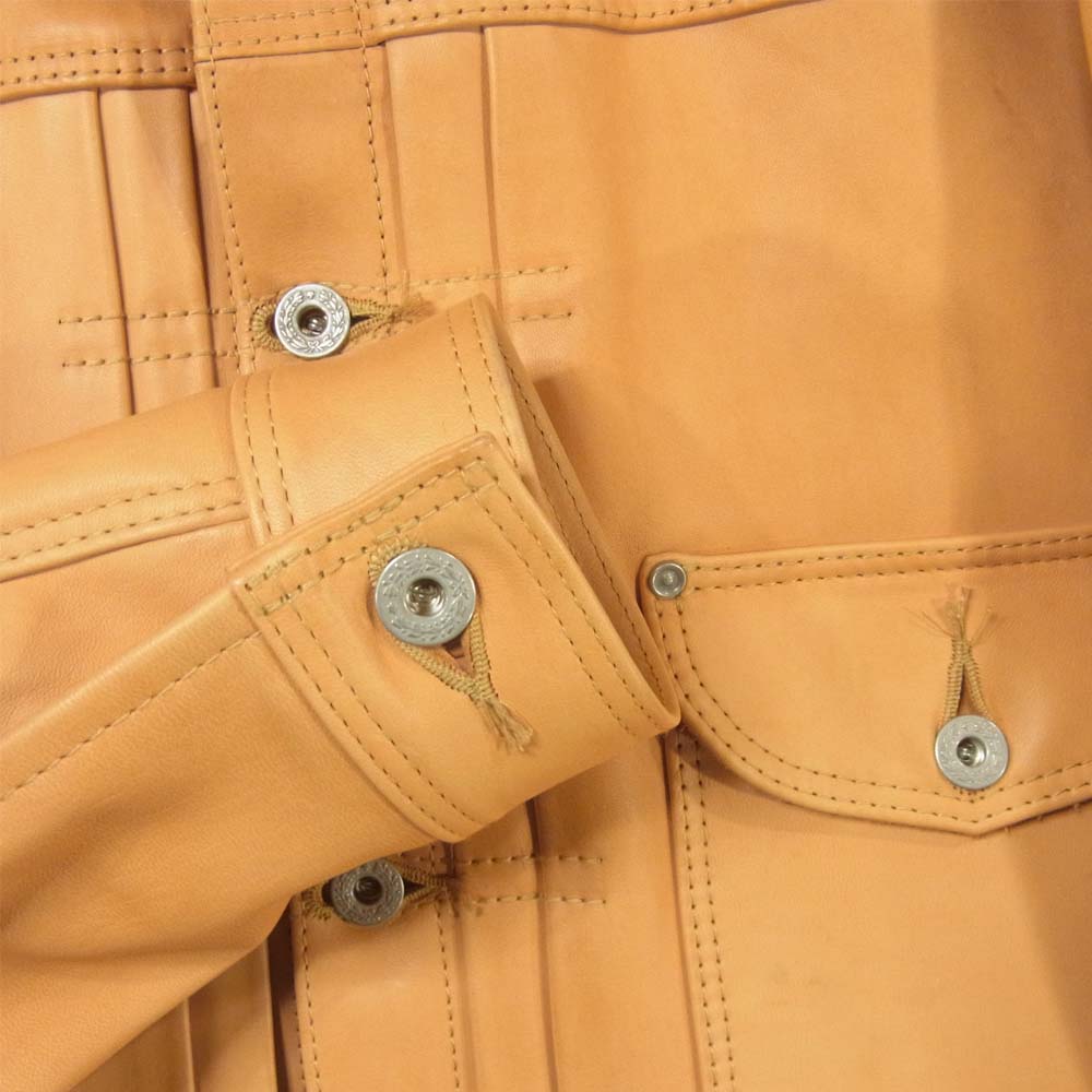 HIGH LARGE LEATHERS ハイラージレザー Guthrie WWⅡ ガスリー タン 1st 大戦 ホースハイド レザー ジャケット ベージュ系 42【美品】【中古】