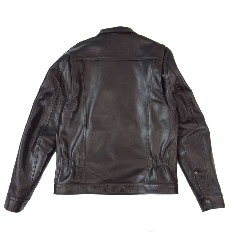 HIGH LARGE LEATHERS ハイラージレザー Lawton ロートン ホースハイド レザー ジャケット ブラウン系 40【中古】