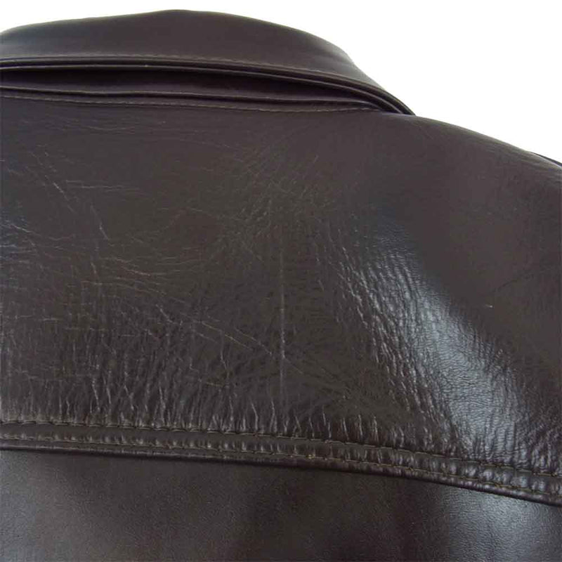 HIGH LARGE LEATHERS ハイラージレザー Lawton ロートン ホースハイド レザー ジャケット ブラウン系 40【中古】