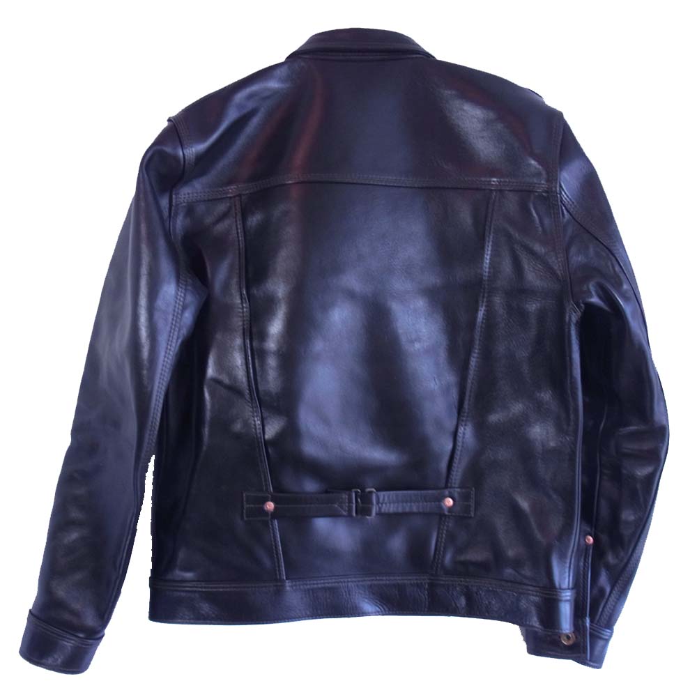 HIGH LARGE LEATHERS ハイラージレザー Guthrie ガスリー 1st 大戦 ホースハイド シンチバック レザー ジャケット ブラック系 42【極上美品】【中古】