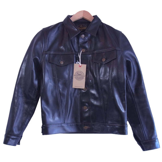 HIGH LARGE LEATHERS ハイラージレザー HJL14JK003 Broken Arrow ホースハイド 3rd レザー ジャケット ブラック系 36【新古品】【未使用】【中古】