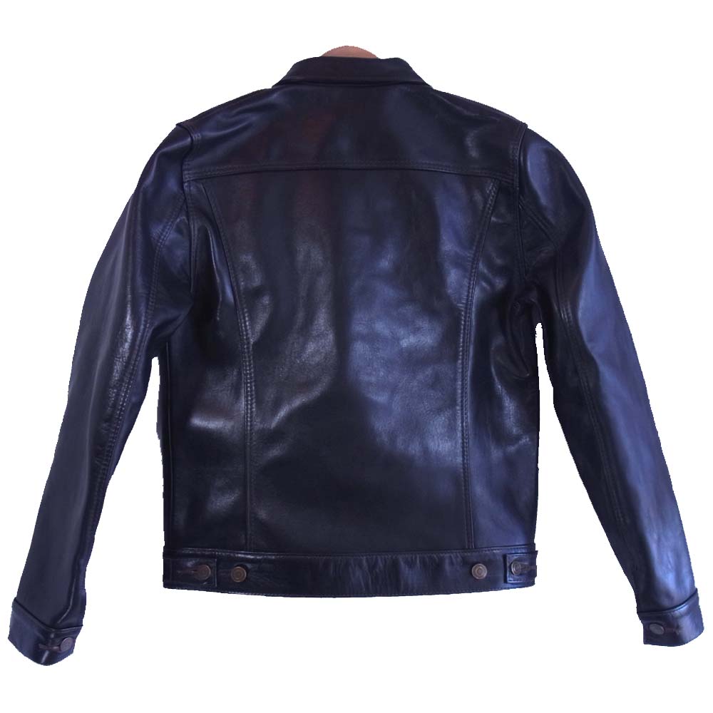 HIGH LARGE LEATHERS ハイラージレザー HJL14JK003 Broken Arrow ホースハイド 3rd レザー ジャケット ブラック系 36【新古品】【未使用】【中古】