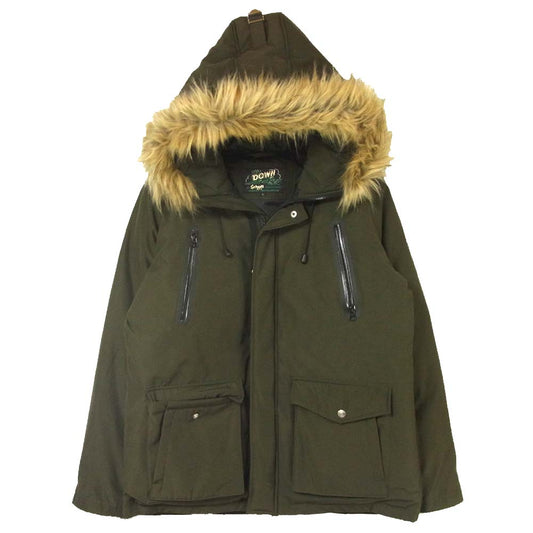 schott ショット 3152034 HOODED DOWN JACKET フーデッド ダウン ジャケット カーキ系 L【中古】
