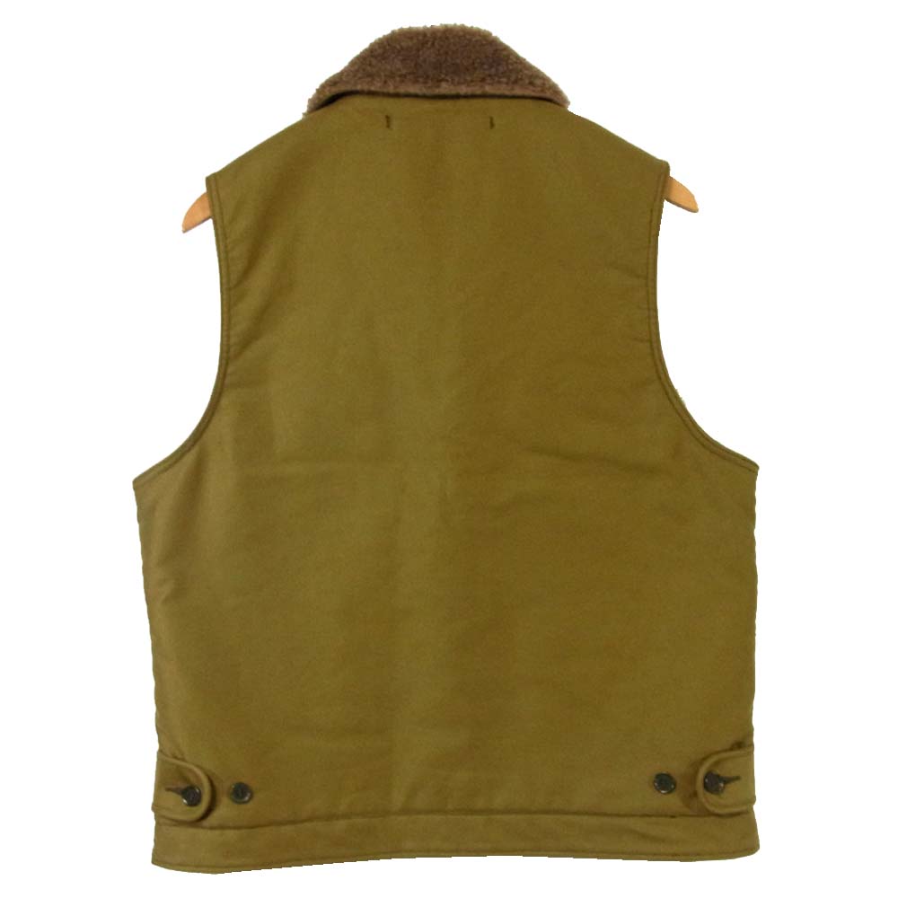 IRON HEART アイアンハート N-1 TYPE DECK VEST ウール アルパカ ボア デッキベスト カーキ系 L【中古】