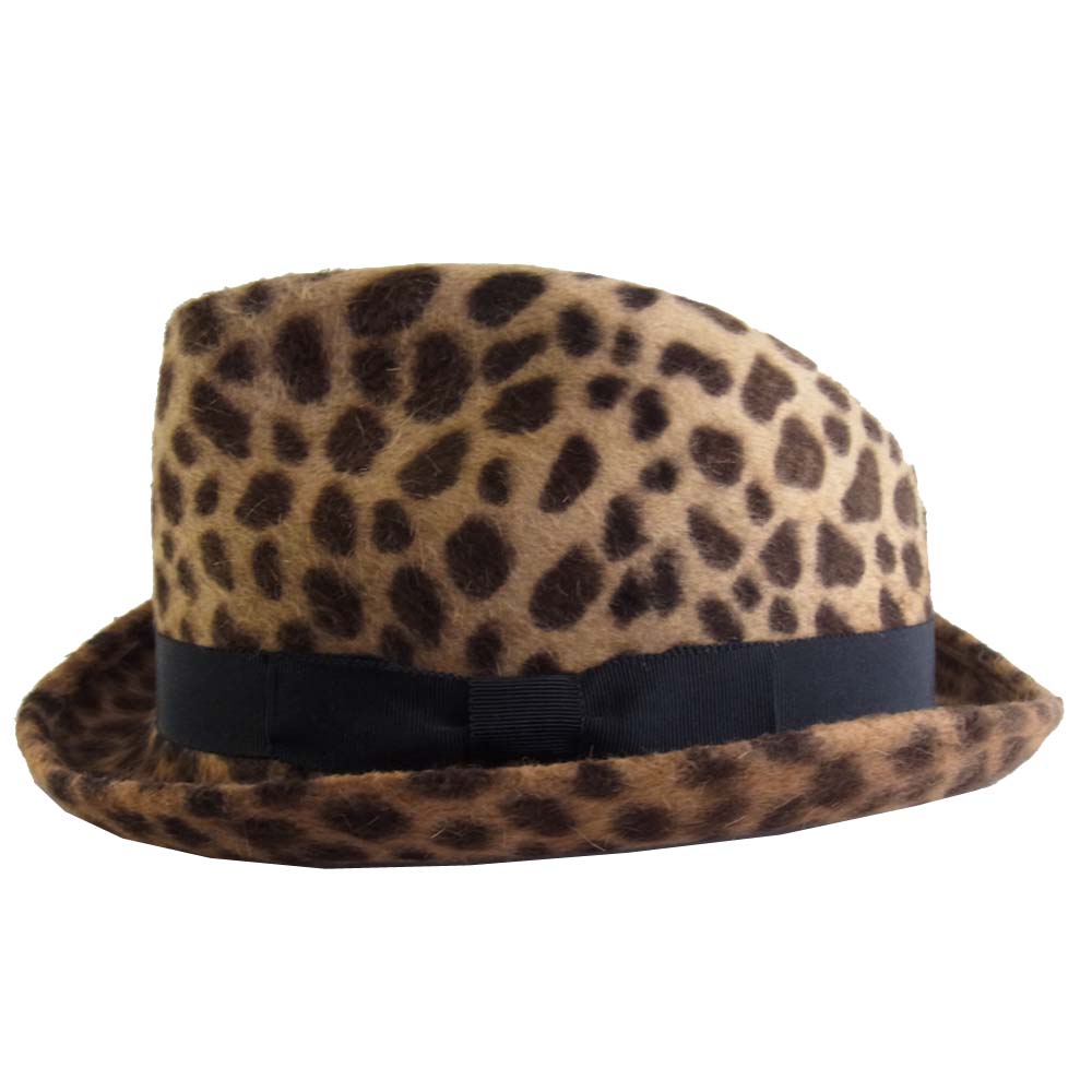 アンソニーペト レオパード 中折れ ハット ブラウン系 60【中古】