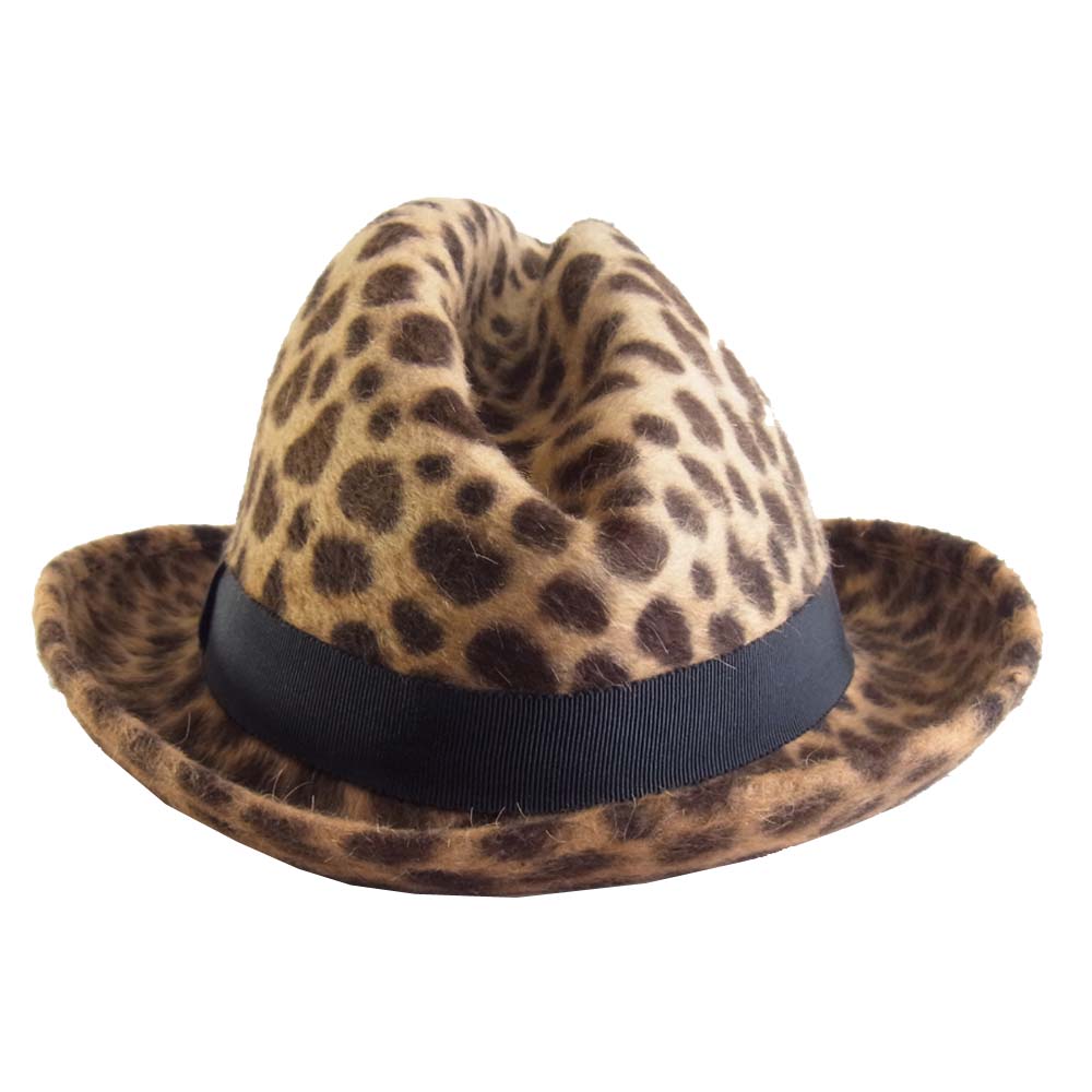 アンソニーペト レオパード 中折れ ハット ブラウン系 60【中古】
