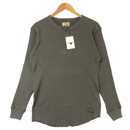 schott ショット 3183076 サーマル ヘンリーネック 長袖 Ｔシャツ グレー系 XL【新古品】【未使用】【中古】