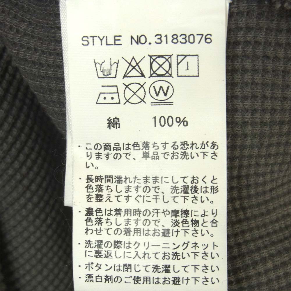 schott ショット 3183076 サーマル ヘンリーネック 長袖 Ｔシャツ グレー系 XL【新古品】【未使用】【中古】