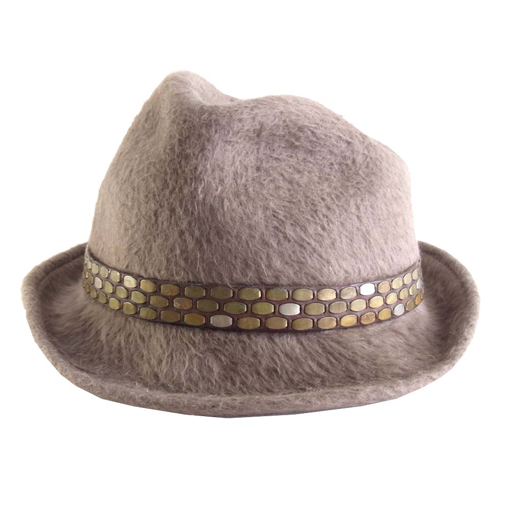 HTC エイチティーシー ラビット ファー フェルト スタッズ ハット ブラウン系 58【中古】