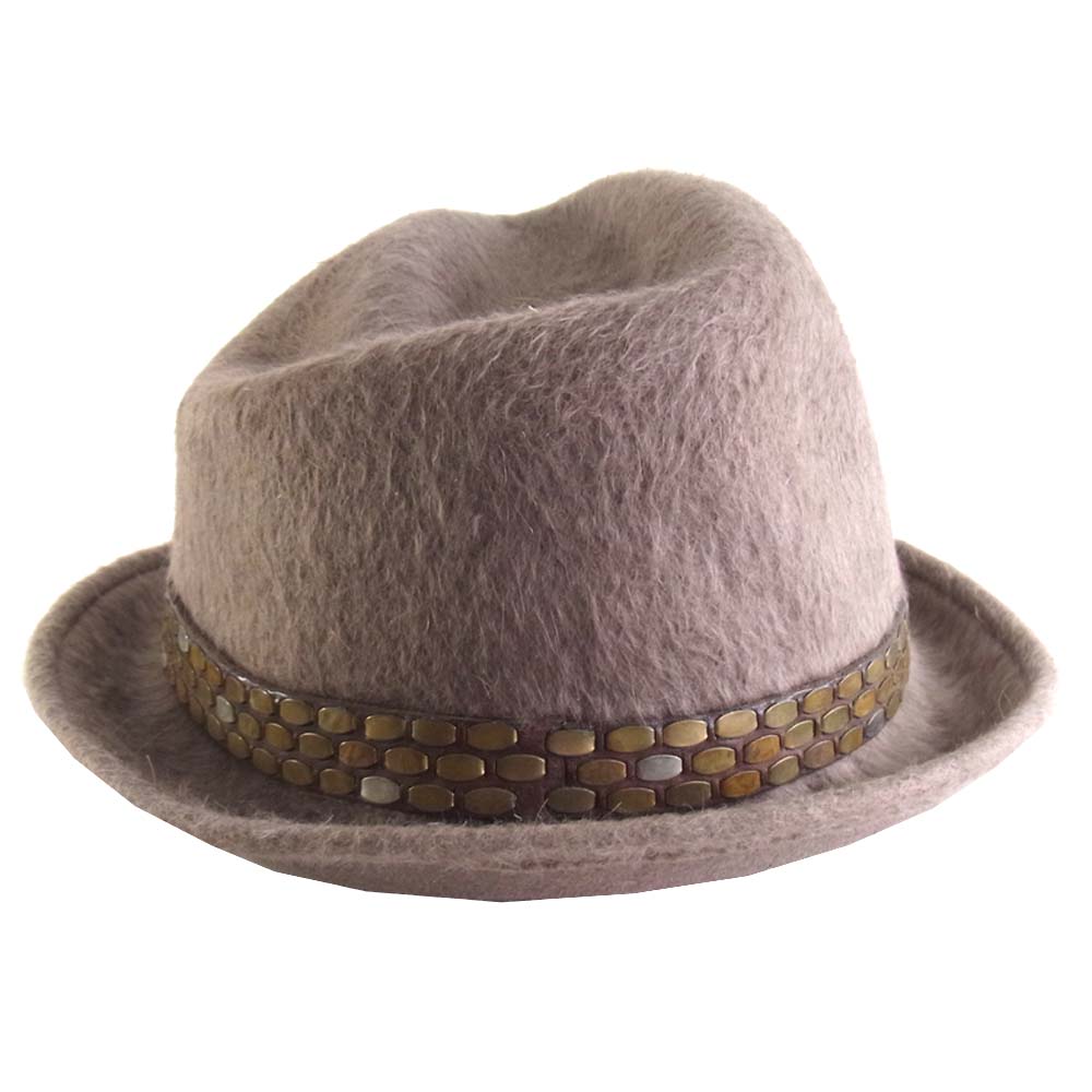 HTC エイチティーシー ラビット ファー フェルト スタッズ ハット ブラウン系 58【中古】