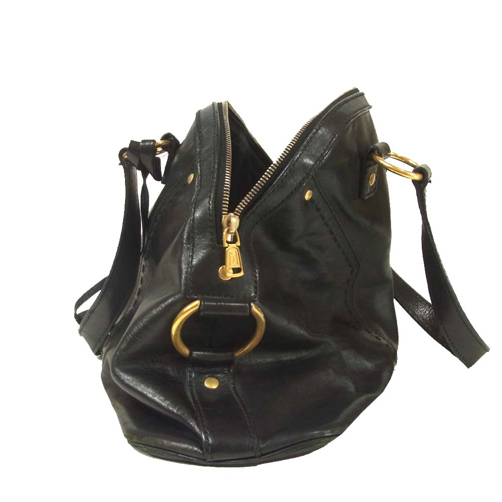 YVES SAINT LAURENT イヴサンローラン ミューズ トート バッグ ブラック系【中古】
