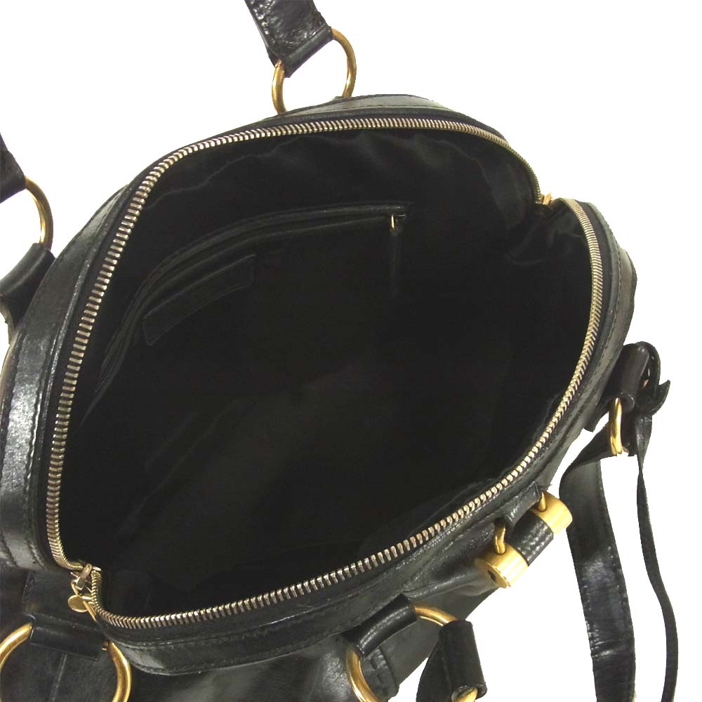 YVES SAINT LAURENT イヴサンローラン ミューズ トート バッグ ブラック系【中古】