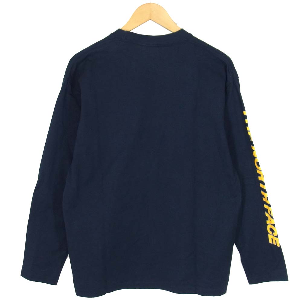 THE NORTH FACE ノースフェイス 19SS NT31951 L/S Square Logo Sleeve Tee スクエア ロゴ 長袖 Tシャツ ネイビー系 XL【中古】