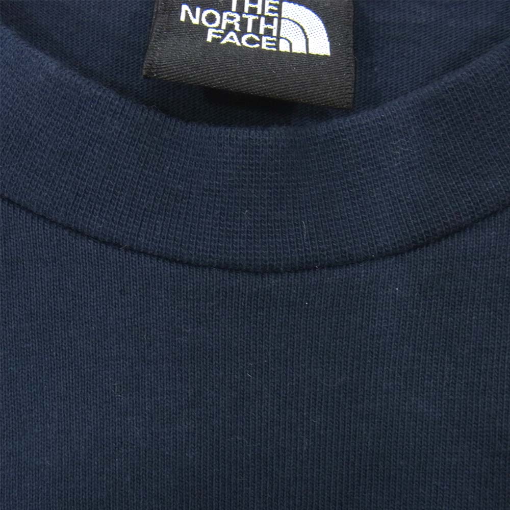 THE NORTH FACE ノースフェイス 19SS NT31951 L/S Square Logo Sleeve Tee スクエア ロゴ 長袖 Tシャツ ネイビー系 XL【中古】
