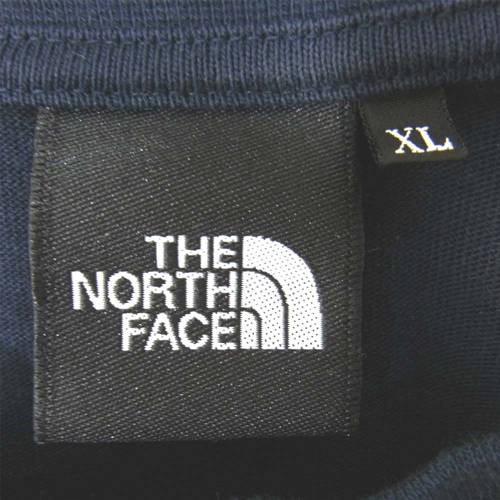 THE NORTH FACE ノースフェイス 19SS NT31951 L/S Square Logo Sleeve Tee スクエア ロゴ 長袖 Tシャツ ネイビー系 XL【中古】