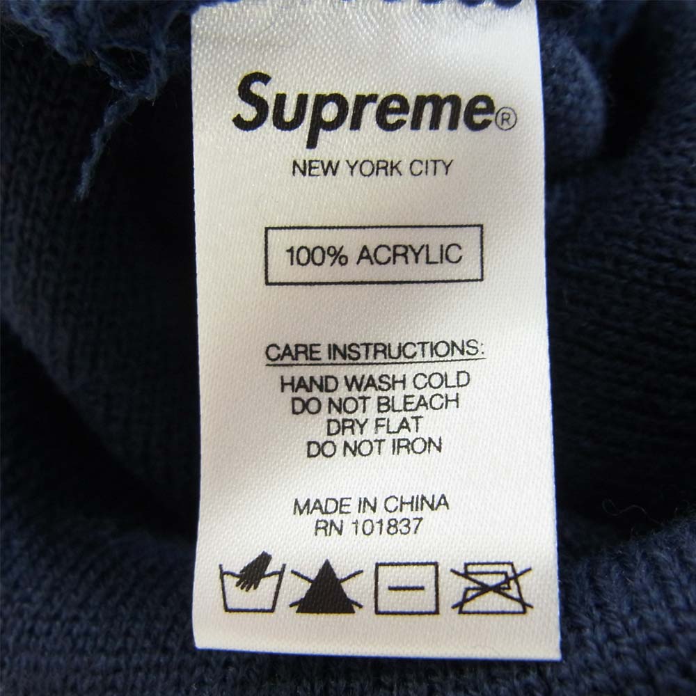 Supreme シュプリーム 19AW Radar Beanie クラシック ビーニー ニットキャップ ネイビー系【美品】【中古】