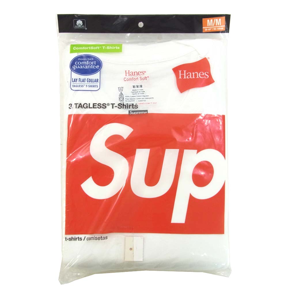 Supreme シュプリーム ヘインズ Hanes 3パック Tシャツ  ホワイト系 M【新古品】【未使用】【中古】