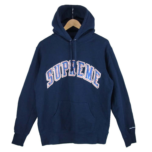 Supreme シュプリーム 15SS Chrome Arc Hooded Sweatshirts クロム アークフード スウェット パーカー ネイビー系 M【中古】