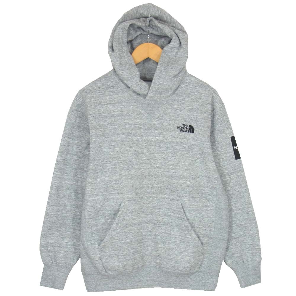 THE NORTH FACE ノースフェイス NT61835 SQUARE LOGO HOODIE スクエア ロゴ フーディ パーカー グレー系 L【美品】【中古】