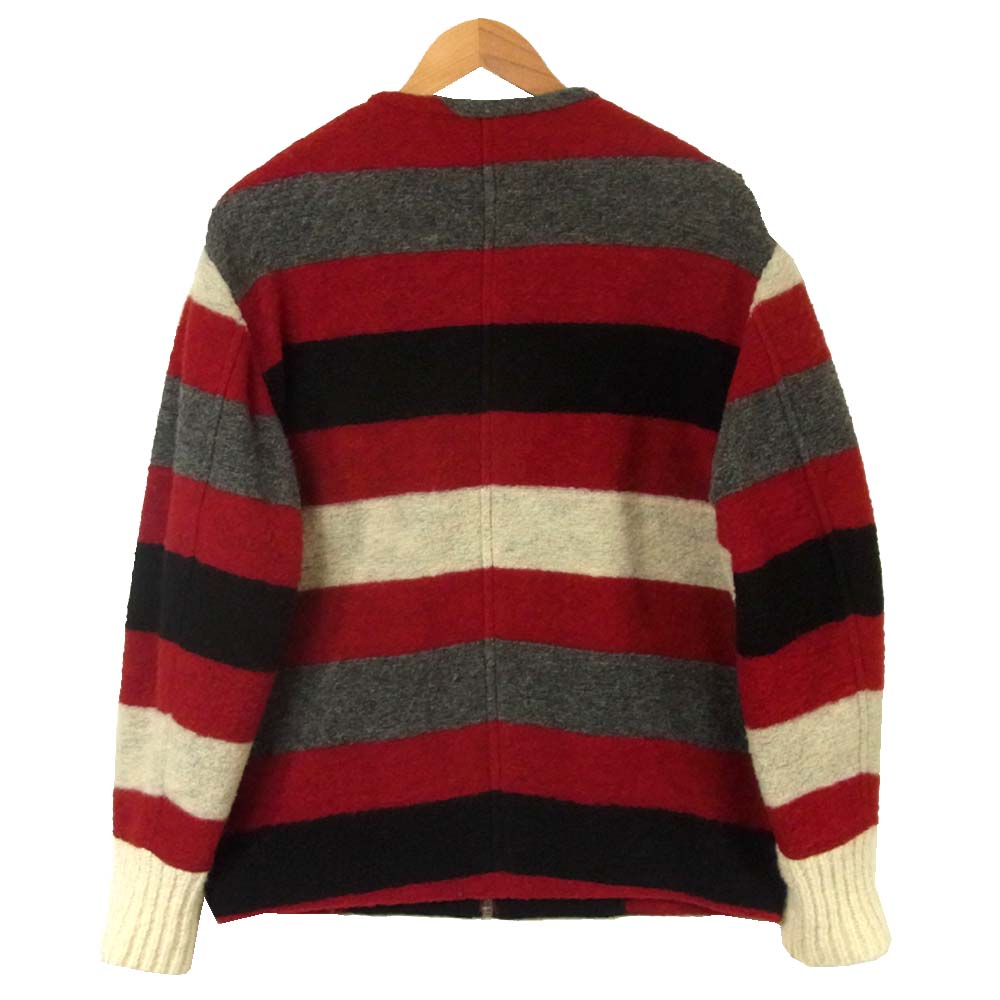 ISABEL MARANT イザベルマラン ETOILE ボーダー ノーカラー ジップ ジャケット リトアニア製 レッド系 36【美品】【中古】