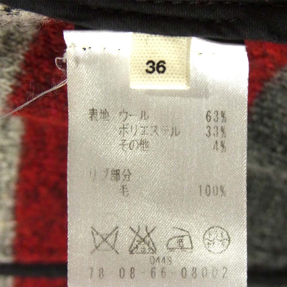 ISABEL MARANT イザベルマラン ETOILE ボーダー ノーカラー ジップ ジャケット リトアニア製 レッド系 36【美品】【中古】