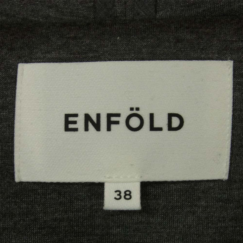 ENFOLD エンフォルド ボンディング フード コート レーヨン 中国製 グレー系 38【極上美品】【中古】