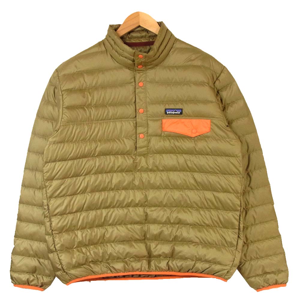 patagonia パタゴニア 27246 DOWN SNAP-T PULLOVER プルオーバー ダウン ジャケット カーキ系 M【美品】【中古】