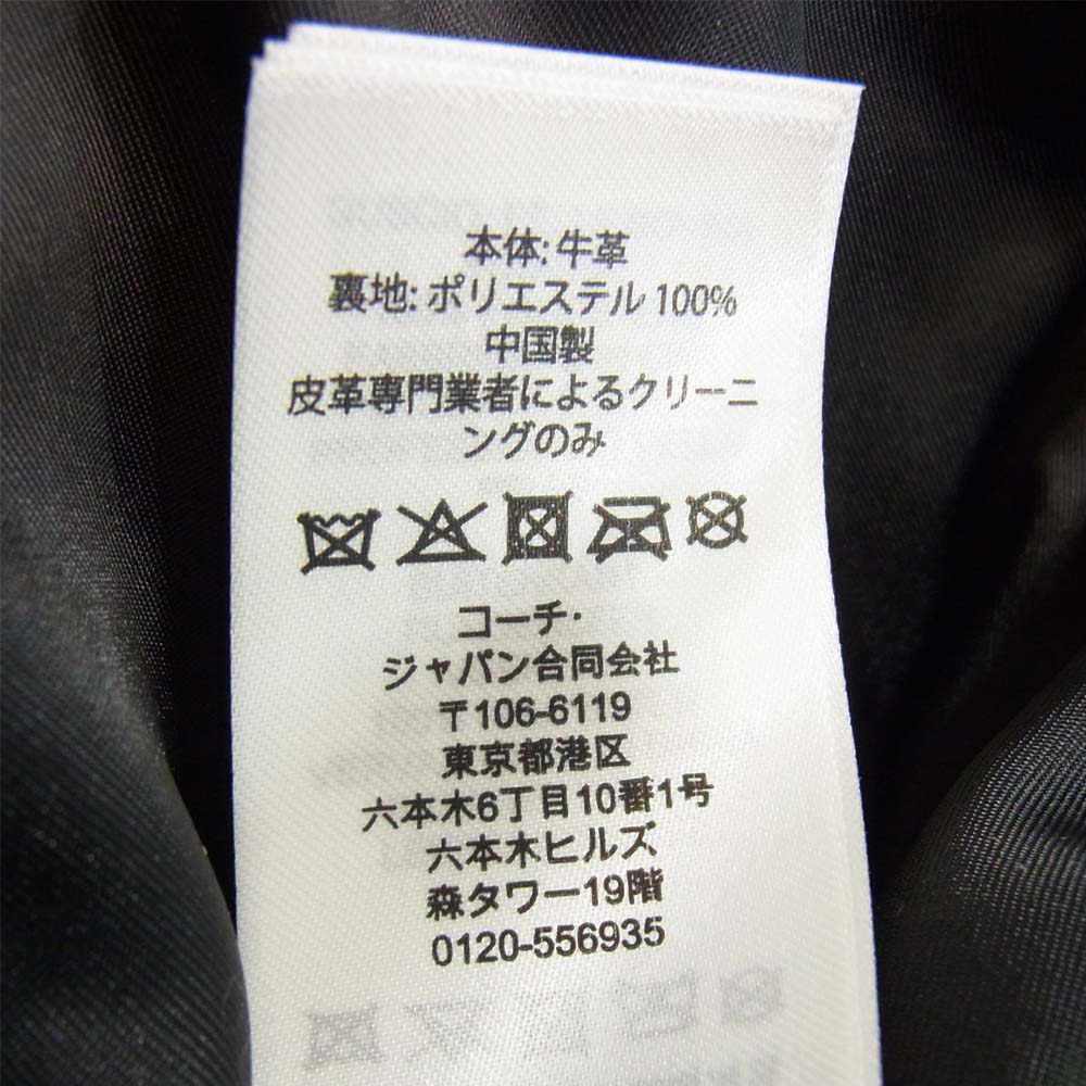 COACH コーチ F86594 牛革 カウレザー シングル ライダース ジャケット