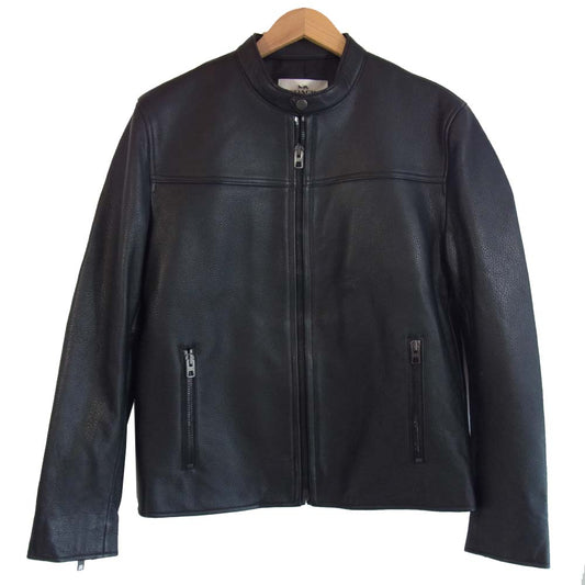 COACH コーチ F86594 牛革 カウレザー シングル ライダース ジャケット ブラック系 M【美品】【中古】