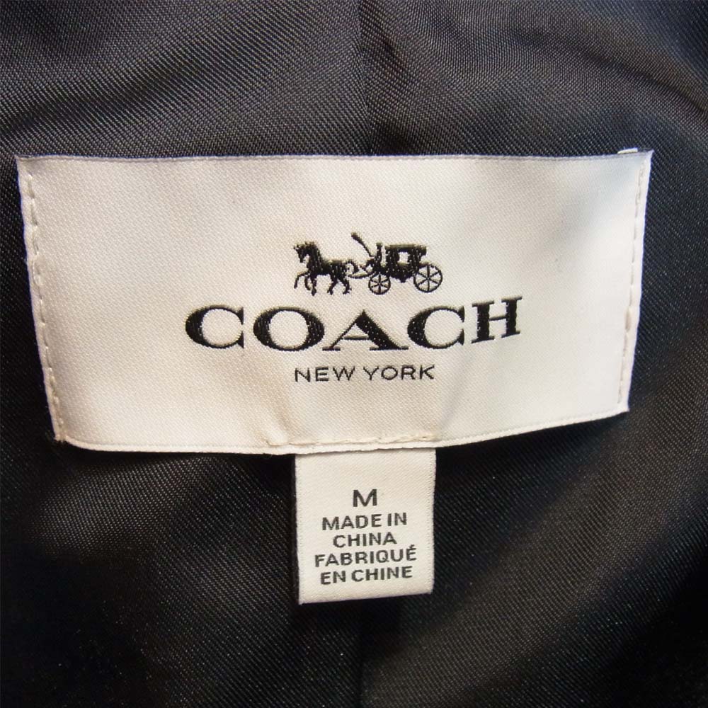 COACH コーチ F86594 牛革 カウレザー シングル ライダース ジャケット ブラック系 M【美品】【中古】