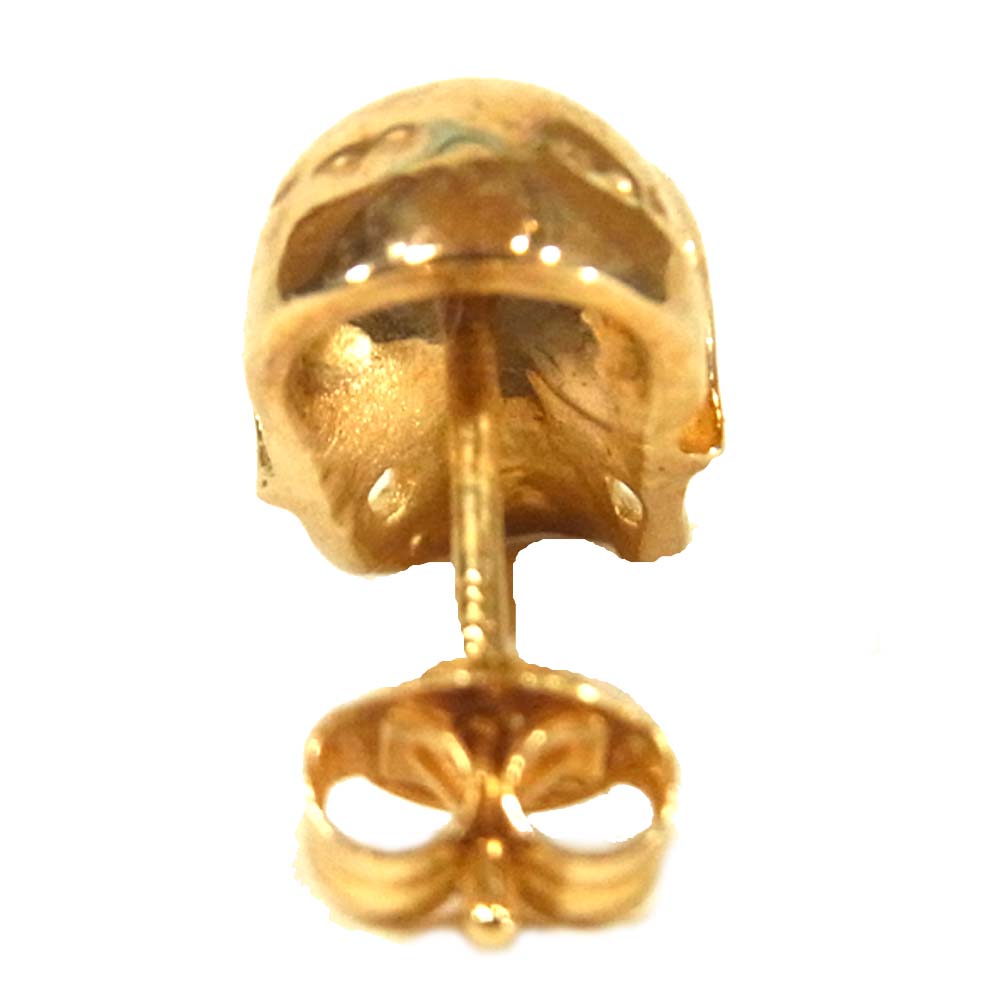 GABOR ガボール ギャラ付 10K Gold Twelve Small Skull pierce スモール スカル ピアス ゴールド系【美品】【中古】