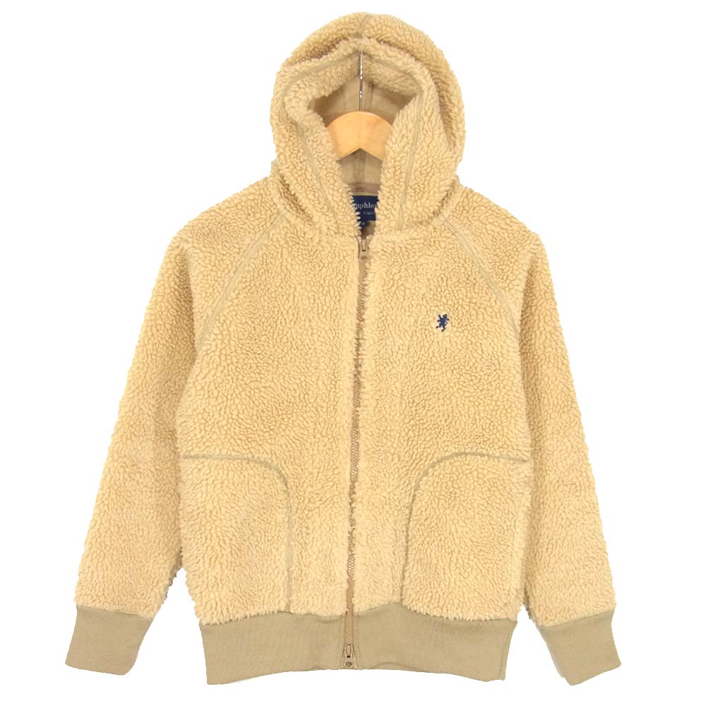 GYMPHLEX ジムフレックス ボア フリース パーカー ベージュ系 14【中古】