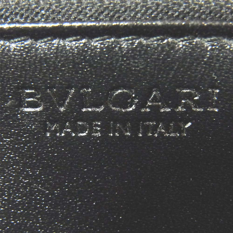 BVLGARI ブルガリ 32587 ウィークエンド ラウンドファスナー 長財布 イタリア製 グレー系 ブラック系【中古】