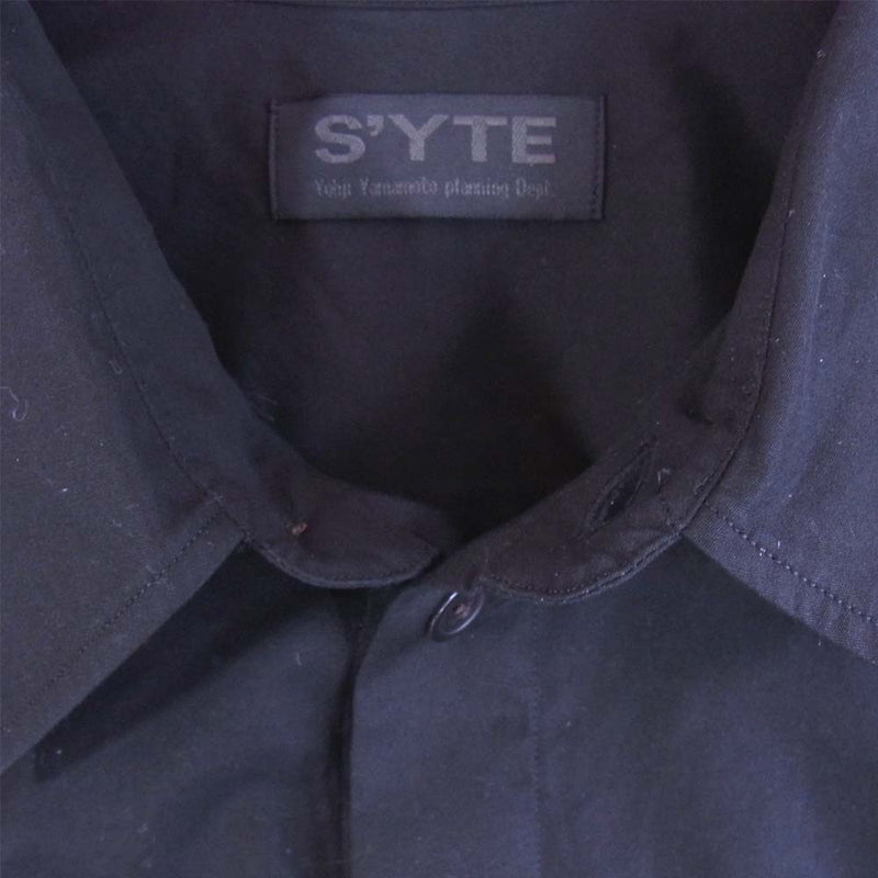 Yohji Yamamoto ヨウジヤマモト UV-B56-080-2 S'YTE サイト Broad レギュラー カラー シャツ ブラック系【美品】【中古】