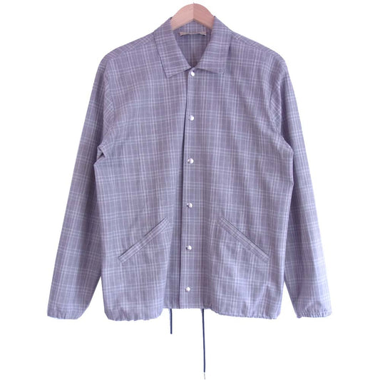 メゾンフランネール 17SMUJB170 A TY240 イタリア製 チェック サマーウール コーチ ジャケット  グレー系 48【中古】