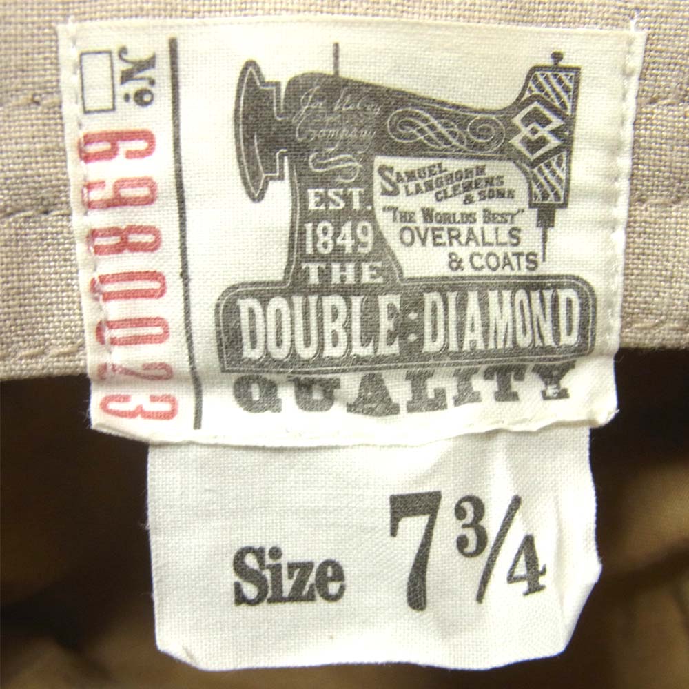 The REAL McCOY'S ザリアルマッコイズ DOUBLE DIAMOND ダブルダイヤモンド リネン キャスケット ライトグレー系 7.75【中古】