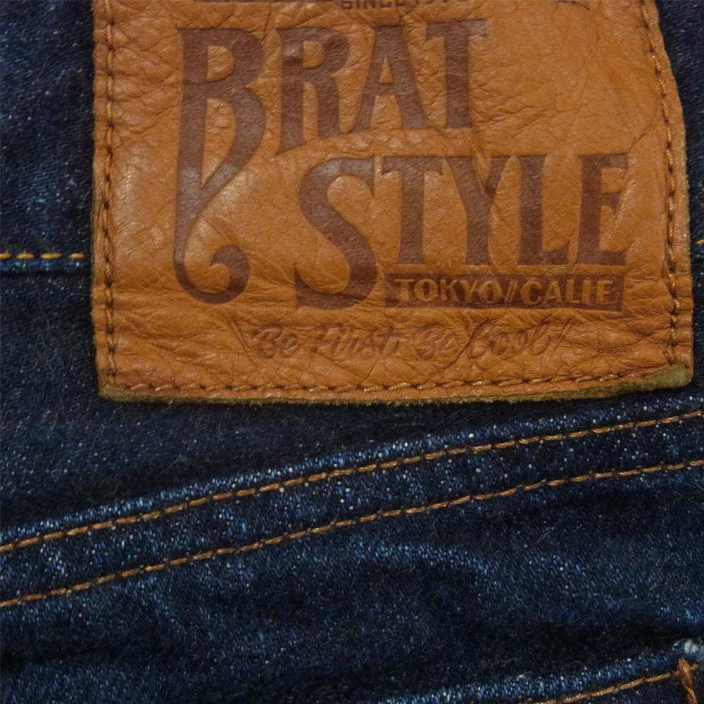 トロフィークロージング Brat Style ブラットスタイル セルビッチ 青耳 ナロー デニム パンツ インディゴブルー系 34【中古】