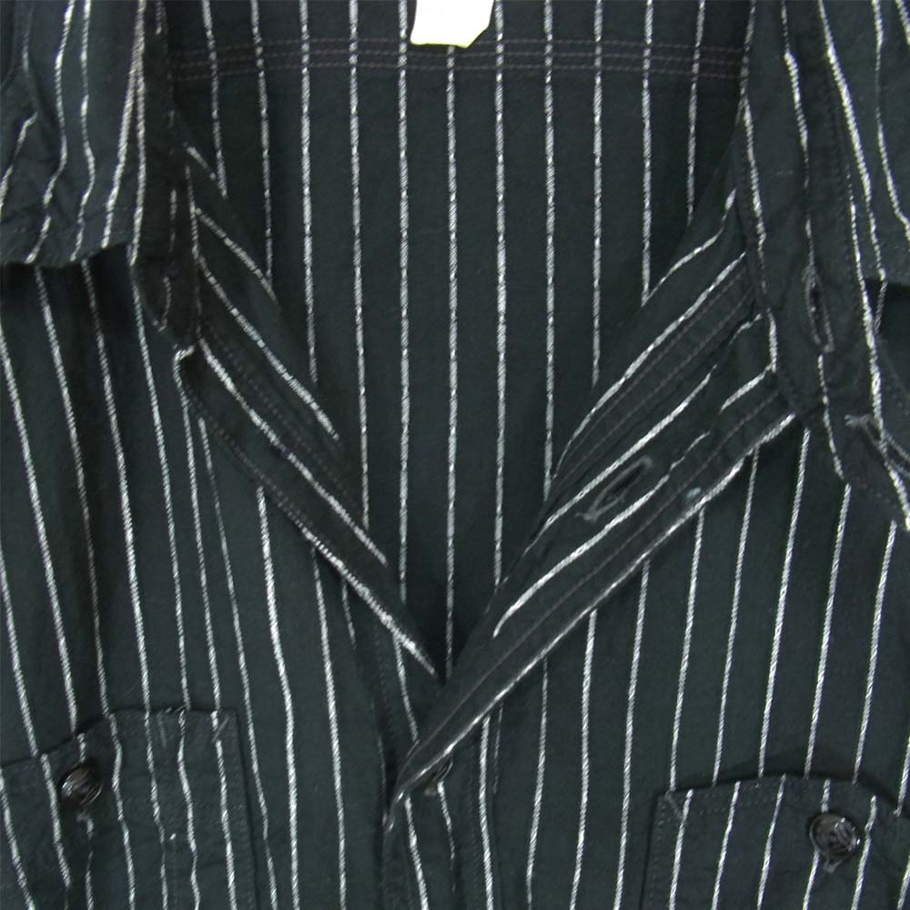 The REAL McCOY'S ザリアルマッコイズ DOUBLE DIAMOND ダブルダイヤモンド ストライプ ワーク 長袖シャツ ブラック系 16【中古】