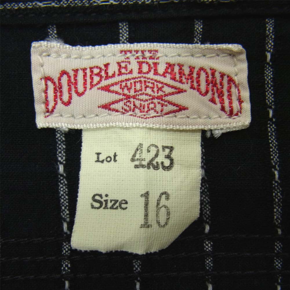 The REAL McCOY'S ザリアルマッコイズ DOUBLE DIAMOND ダブルダイヤモンド ストライプ ワーク 長袖シャツ ブラック系 16【中古】