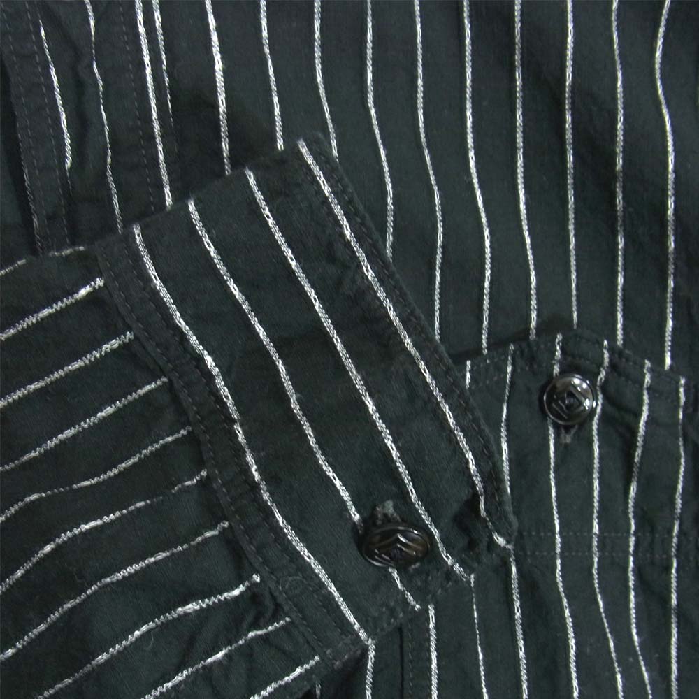 The REAL McCOY'S ザリアルマッコイズ DOUBLE DIAMOND ダブルダイヤモンド ストライプ ワーク 長袖シャツ ブラック系 16【中古】