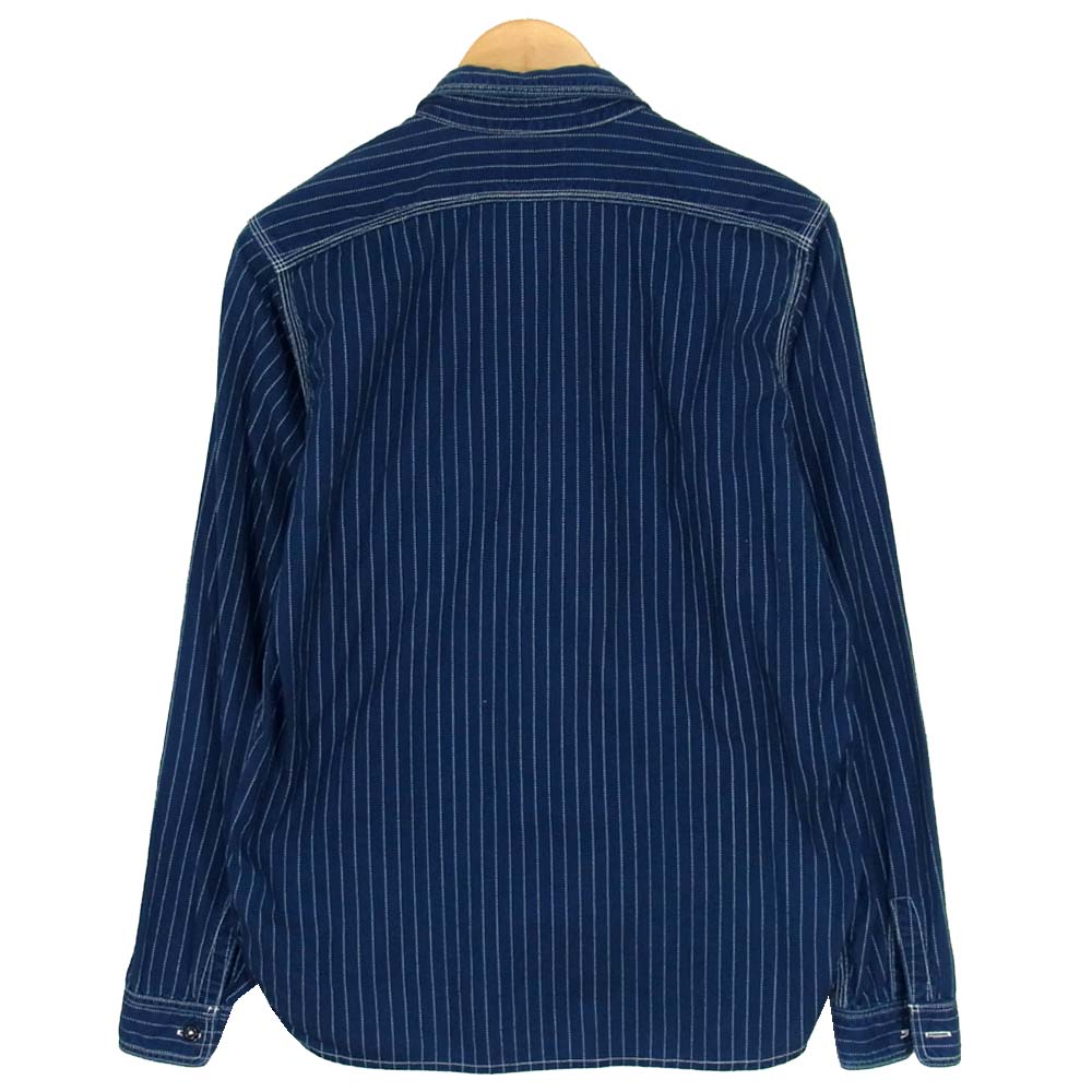 The REAL McCOY'S ザリアルマッコイズ JOE McCOY ジョー マッコイ 8HOUR UNION ウォバッシュ ストライプワーク 長袖シャツ インディゴブルー系 16【中古】
