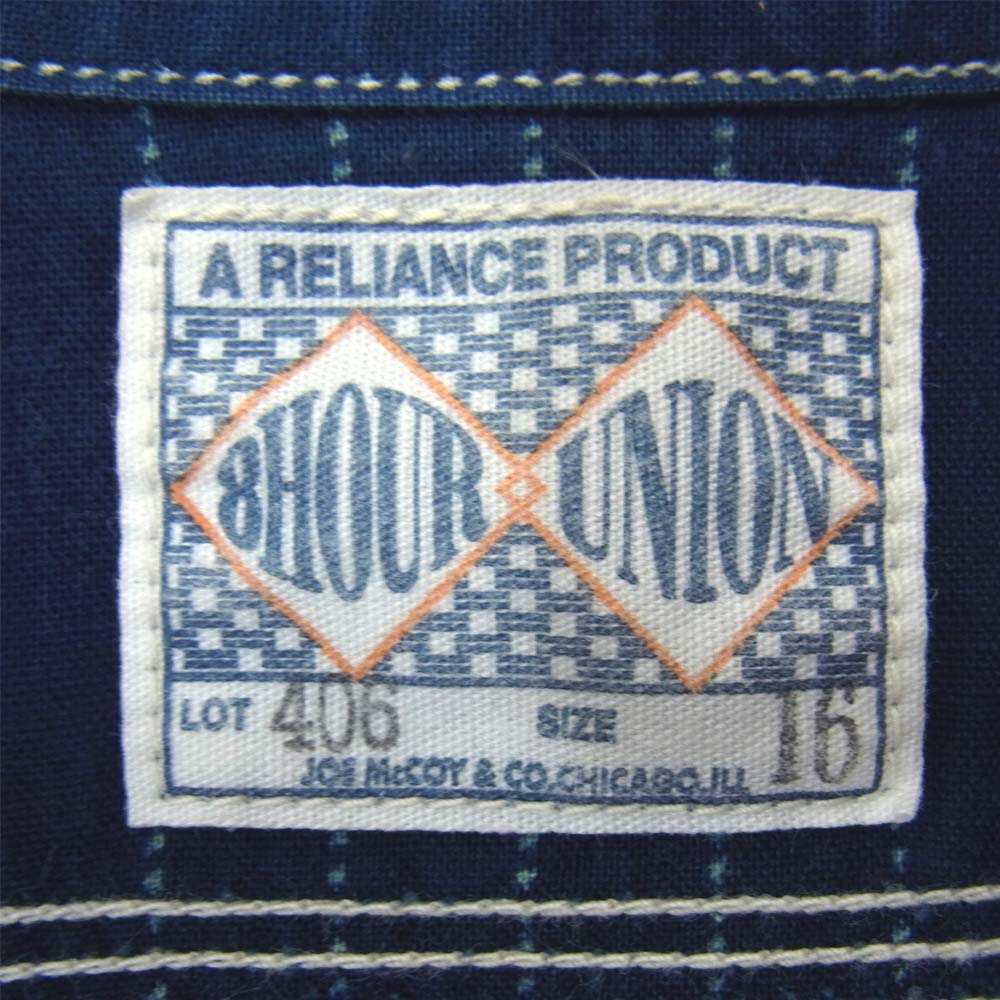The REAL McCOY'S ザリアルマッコイズ JOE McCOY ジョー マッコイ 8HOUR UNION ウォバッシュ ストライプワーク 長袖シャツ インディゴブルー系 16【中古】
