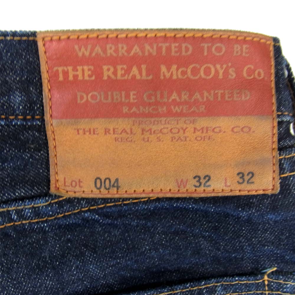 The REAL McCOY'S ザリアルマッコイズ Lot 004 セルビッチ 赤耳 デニム パンツ インディゴブルー系 32【中古】
