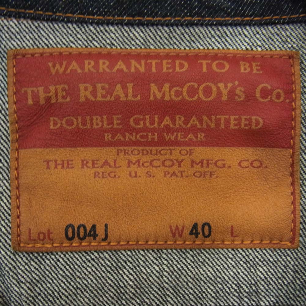 The REAL McCOY'S ザリアルマッコイズ Lot 004J 3rd デニム ジャケット インディゴブルー系 40【中古】