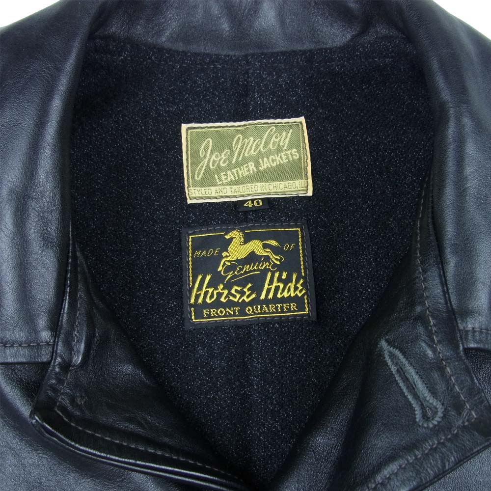 The REAL McCOY'S ザリアルマッコイズ MJ12131 JOE McCOY ジョーマッコイ ホースハイド カーコート ブラック系 40【中古】