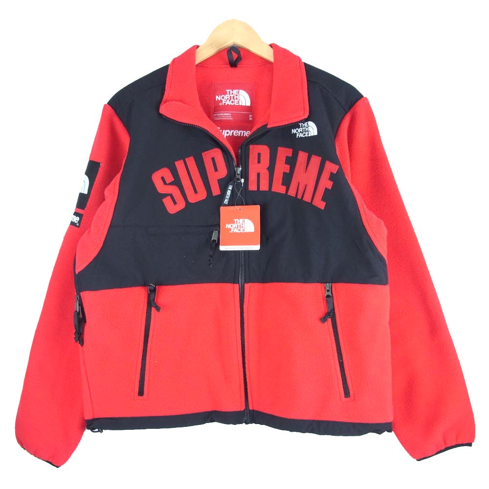 Supreme シュプリーム 19SS NA119031 THE NORTH FACE ノースフェイス Arc Logo Denali Fleece Jacket Mサイズ レッド系 ブラック系 M【新古品】【未使用】【中古】