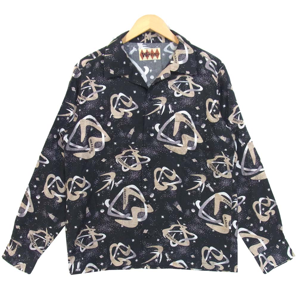 WEIRDO ウィアード WRD-14-SS-06 オープンカラー 開襟 総柄 シャツ ブラック系 L【中古】