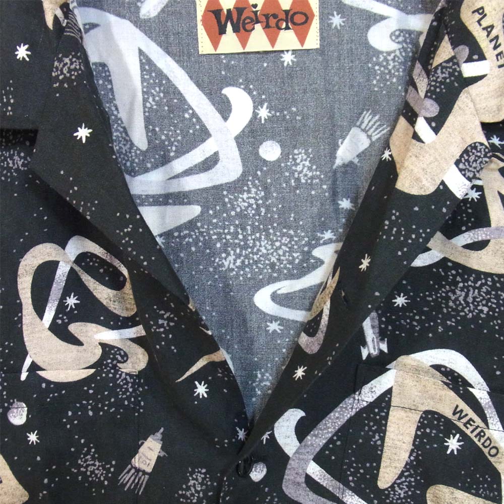 WEIRDO ウィアード WRD-14-SS-06 オープンカラー 開襟 総柄 シャツ ブラック系 L【中古】